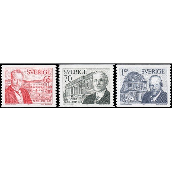 Suecia Sweden 867/69 1974 Galardonados con el premio Nobel 1914 MNH Suecia Sweden 867/69 1974 Galardonados con el premio Nobel 1914 MNH