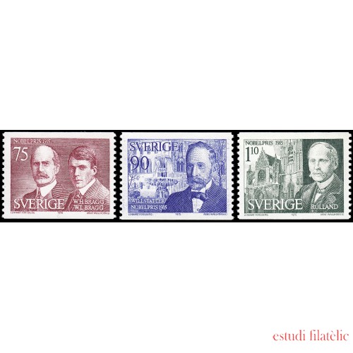 Suecia Sweden 911/13 1975 Galardonados con el premio Nobel 1915 MNH