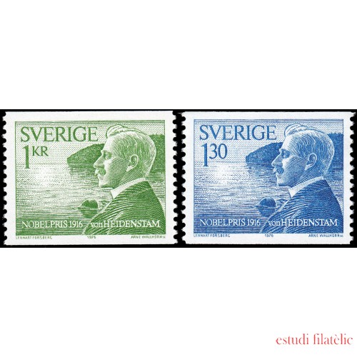 Suecia Sweden 950/51 1976 Galardonados con el premio Nobel 1916 MNH