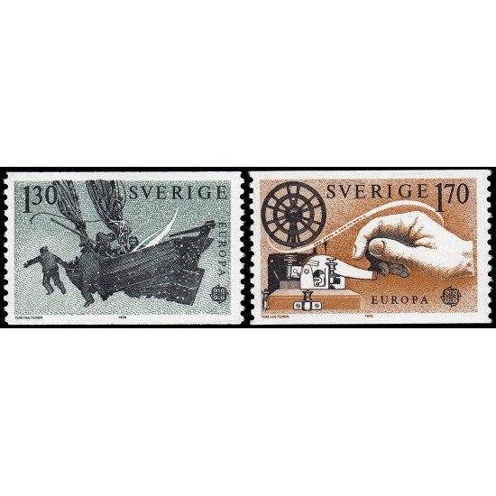 Suecia Sweden 1040/41 1979 C.E.P.T. Historia del Correo MNH Suecia Sweden 1040/41 1979 C.E.P.T. Historia del Correo MNH