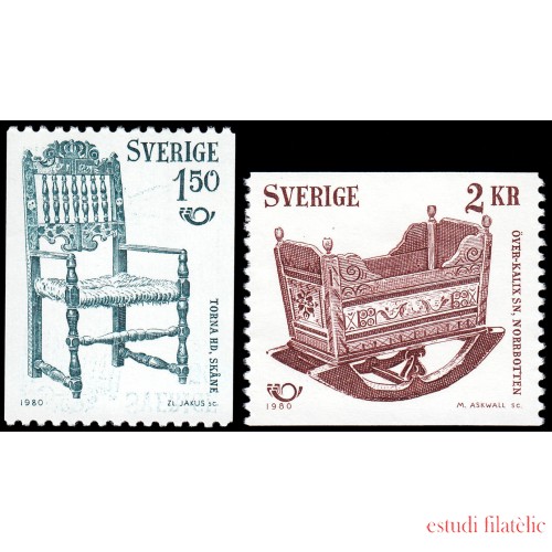  Suecia Sweden 1097/98 1980 Nórdico 80 Artesanía antigua MNH