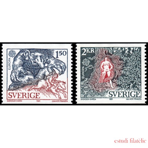 Suecia Sweden 1123/24 1981 Europa Folklore MNH