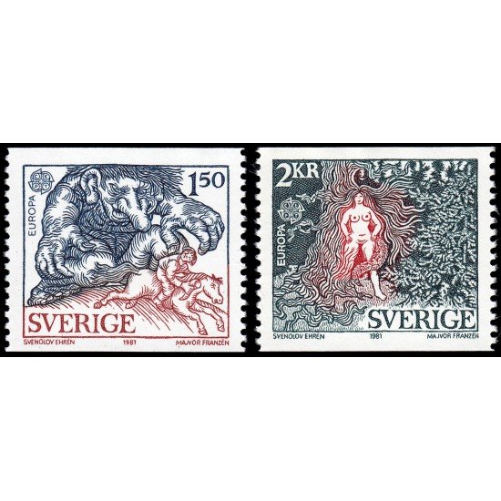 Suecia Sweden 1123/24 1981 Europa Folklore MNH Suecia Sweden 1123/24 1981 Europa Folklore MNH