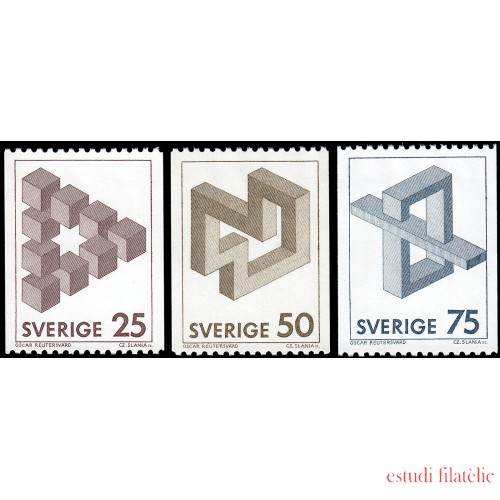 Suecia Sweden 1164/66 1982 Figuras imposibles MNH