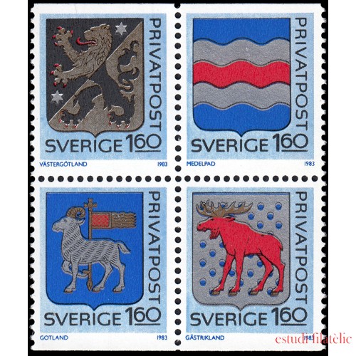 Suecia Sweden 1215/18 1983 Armas Provinciales MNH