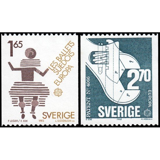 Suecia Sweden 1219/20 1983 Europa Grandes obras del ser humano MNH Suecia Sweden 1219/20 1983 Europa Grandes obras del ser humano MNH