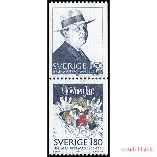 Suecia Sweden 1231/32 1983 Centenario del nacimiento de Hjalmar Bergman MNH