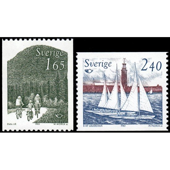Suecia Sweden 1212/13 1983 Viajar por los países nórdicos MNH Suecia Sweden 1212/13 1983 Viajar por los países nórdicos MNH