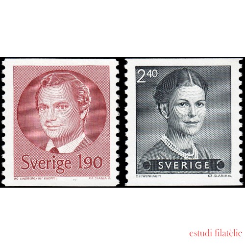 Suecia Sweden 1254/55 1984 Rey Carlos Gustavo XVI y Reina Silvia MNH