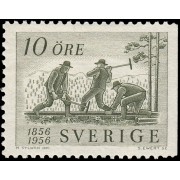 Suecia Sweden 411 1956 Centenario del ferrocarril en Suecia MNH