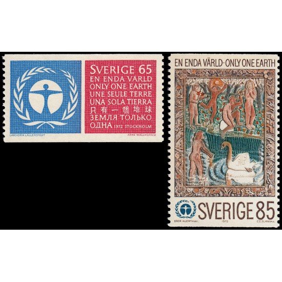 Suecia Sweden 737/38 1972 Protección ambiental Conferencia de la O.N.U. en Estocolmo MNH Suecia Sweden 737/38 1972 Protección ambiental Conferencia de la O.N.U. en Estocolmo MNH