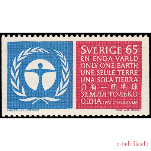 Suecia Sweden 737a 1972 Protección ambiental Conferencia de la O.N.U. en Estocolmo MNH 