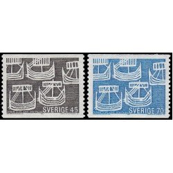 Suecia Sweden 611/12 1969 Nórdico 1969 Barcos vikingos MNH Suecia Sweden 611/12 1969 Nórdico 1969 Barcos vikingos MNH