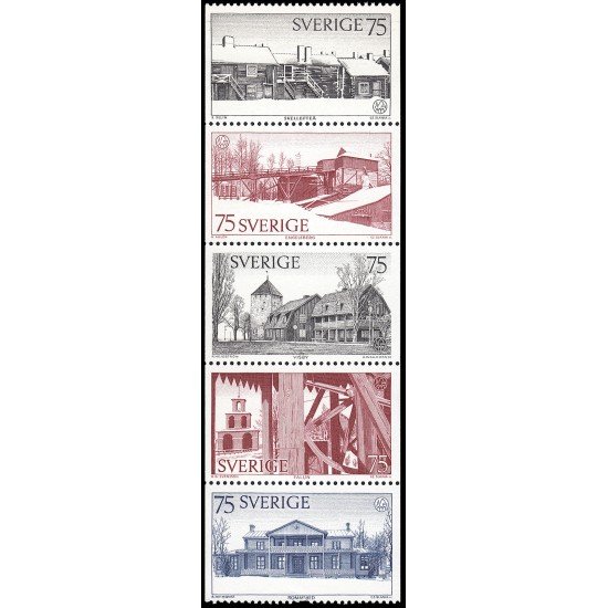 Suecia Sweden 887/91 1975 Año del patrimonio arquitectónico europeo MNH Suecia Sweden 887/91 1975 Año del patrimonio arquitectónico europeo MNH