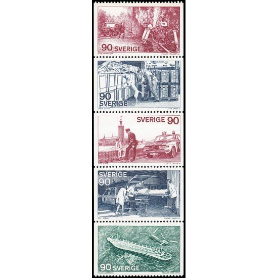 Suecia Sweden 895/99 1975 Vigilar, guardar, ayudar MNH Suecia Sweden 895/99 1975 Vigilar, guardar, ayudar MNH