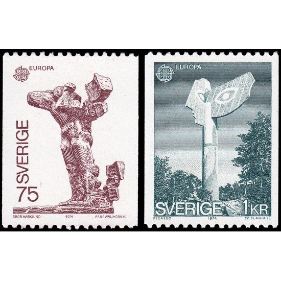Suecia Sweden 831/32 1974 Europa Esculturas MNH Suecia Sweden 831/32 1974 Europa Esculturas MNH