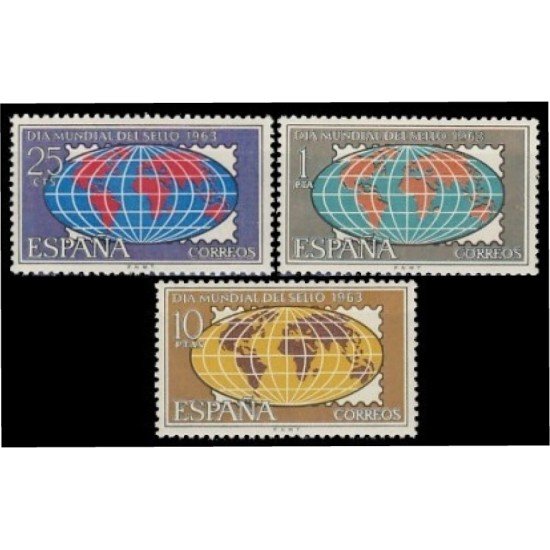 España Spain 1509/11 1963 Día mundial del sello MNH España Spain 1509/11 1963 Día mundial del sello MNH