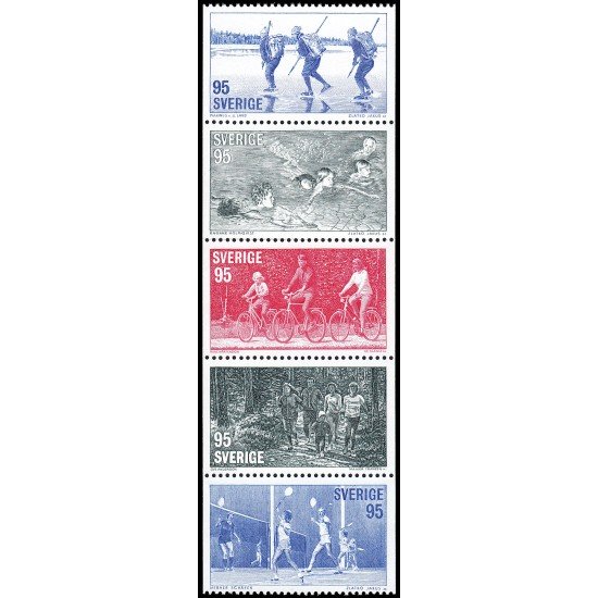 Suecia Sweden 957/61 1977 Deportes populares MNH Suecia Sweden 957/61 1977 Deportes populares MNH