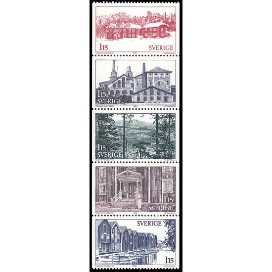 Suecia Sweden 1090/94 1980 Turismo Halsingland MNH Suecia Sweden 1090/94 1980 Turismo Halsingland MNH