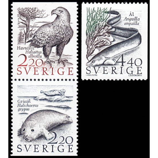 Suecia Sweden 1455/57 1988 Fauna costera MNH Suecia Sweden 1455/57 1988 Fauna costera MNH