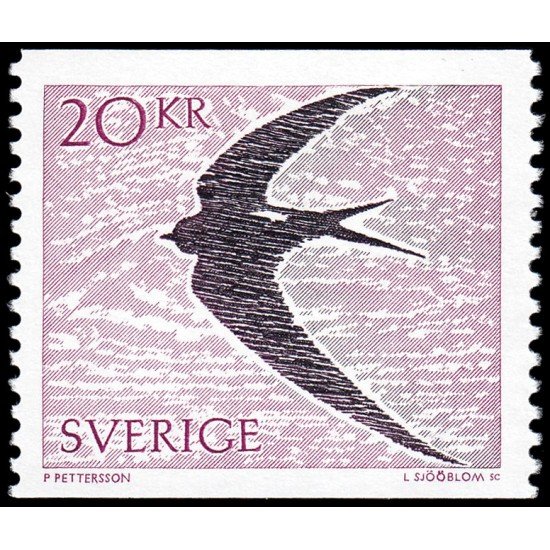 Suecia Sweden 1480 1988 Aves Vencejo común (Apus apus) MNH Suecia Sweden 1480 1988 Aves Vencejo común (Apus apus) MNH