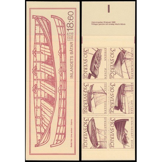 Suecia Sweden C1449 1988 Barcos y embarcaciones Carnet MNH Suecia Sweden C1449 1988 Barcos y embarcaciones Carnet MNH
