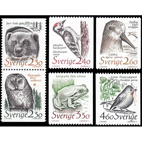 Suecia Sweden 1502/07 1989 Animales amenazados en el medio ambiente MNH Suecia Sweden 1502/07 1989 Animales amenazados en el medio ambiente MNH