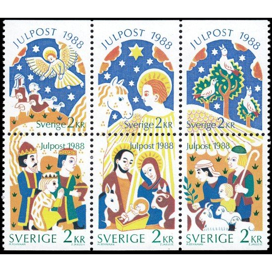 Suecia Sweden 1496/01 1988 Navidad El evangelio según San Lucas MNH Suecia Sweden 1496/01 1988 Navidad El evangelio según San Lucas MNH