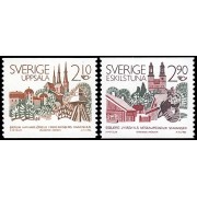 Suecia Sweden 1379/80 1986 Nórdico 86 Ciudades hermanas Eskilstuna - Uppsala MNH