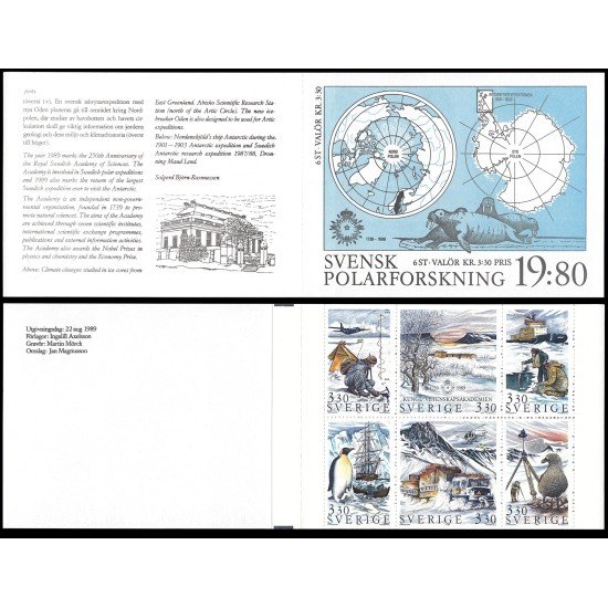 Suecia Sweden C1535 1989 250 aniv. de la Real Academia de Ciencias Carnet MNH Suecia Sweden C1535 1989 250 aniv. de la Real Academia de Ciencias Carnet MNH