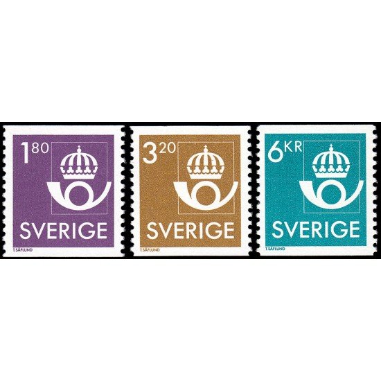 Suecia Sweden 1400/02 1987 Emblema postal MNH Suecia Sweden 1400/02 1987 Emblema postal MNH