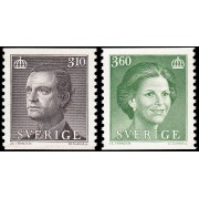 Suecia Sweden 1403/04 1987 Rey Carlos Gustavo XVI y Reina Silvia MNH
