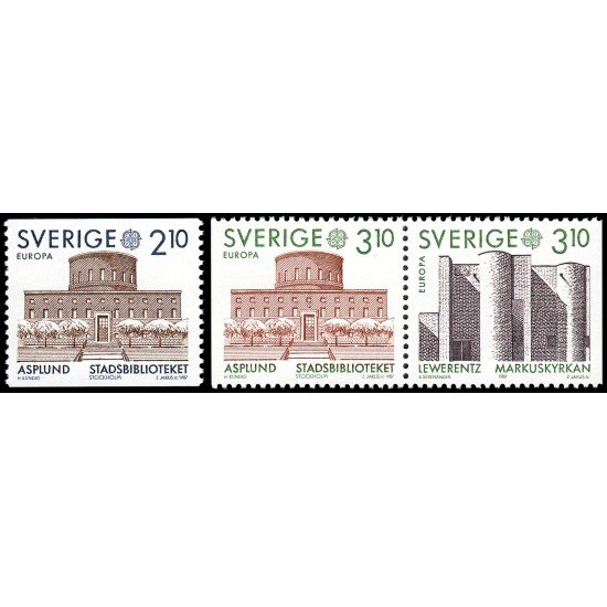 Suecia Sweden 1410/11a 1987 Europa Arquitectura moderna MNH Suecia Sweden 1410/11a 1987 Europa Arquitectura moderna MNH