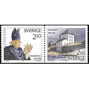 Suecia Sweden 1413a 1987 Aniv de la fundación de las ciudades suecas Linköping y Nyköping MNH