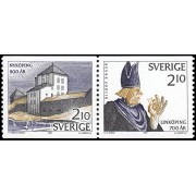Suecia Sweden 1414a 1987 Aniv de la fundación de las ciudades suecas Linköping y Nyköping MNH