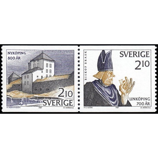 Suecia Sweden 1414a 1987 Aniv de la fundación de las ciudades suecas Linköping y Nyköping MNH Suecia Sweden 1414a 1987 Aniv de la fundación de las ciudades suecas Linköping y Nyköping MNH