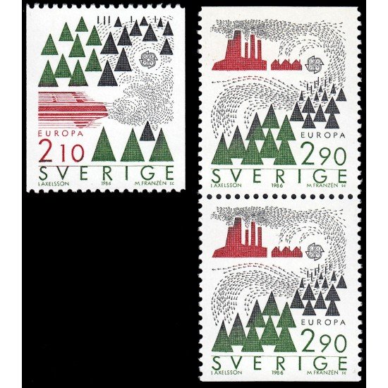 Suecia Sweden 1377/78a 1986 Europa Protección de la naturaleza MNH Suecia Sweden 1377/78a 1986 Europa Protección de la naturaleza MNH