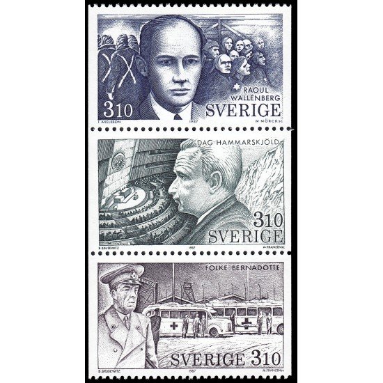 Suecia Sweden 1425/27 1987 Al servicio de la humanidad MNH