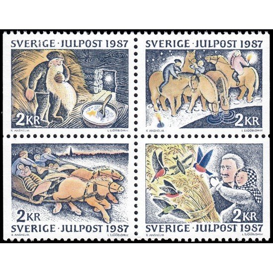 Suecia Sweden 1444/47 1987 Navidad Creencias en el mundo rural MNH Suecia Sweden 1444/47 1987 Navidad Creencias en el mundo rural MNH
