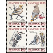 Suecia Sweden 1289/92 1984 Navidad Aves de invierno MNH