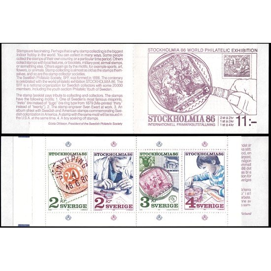 Suecia Sweden C1357 1986 Estocolmomanía 86 Exposición filatélica internacional Carnet MNH Suecia Sweden C1357 1986 Estocolmomanía 86 Exposición filatélica internacional Carnet MNH