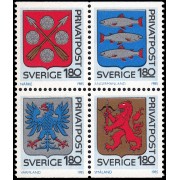 Suecia Sweden 1312/15 1985 Escudos provinciales MNH