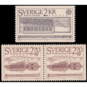 Suecia Sweden 1310/11a 1985 Año europeo de la música Antiguos instrumentos musicales MNH