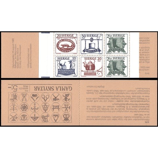 Suecia Sweden C1324 1985 Viejos carteles de tiendas MNH Suecia Sweden C1324 1985 Viejos carteles de tiendas MNH