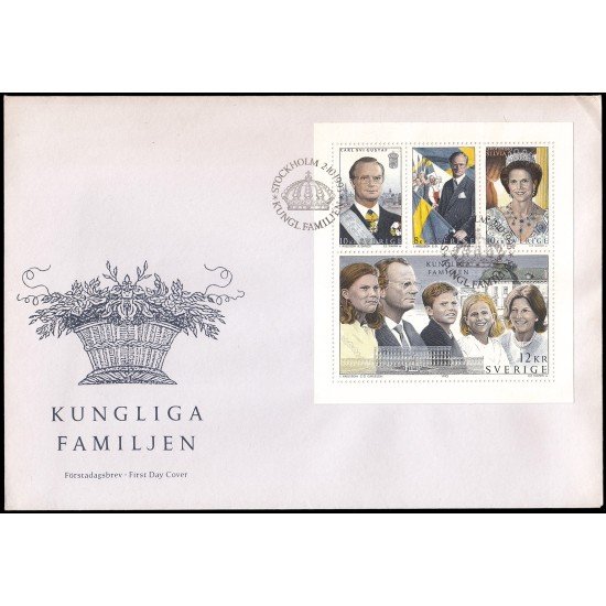Suecia Sweden SPD FDC HB24 1993 Familia Real de Suecia Sobre primer día Suecia Sweden SPD FDC HB24 1993 Familia Real de Suecia Sobre primer día