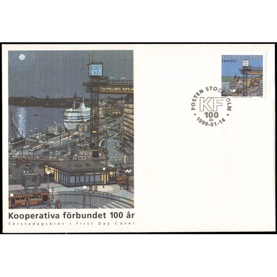Suecia Sweden SPD FDC 2077 1999 Centenario de la unión cooperativa sueca Sobre primer día Suecia Sweden SPD FDC 2077 1999 Centenario de la unión cooperativa sueca Sobre primer día