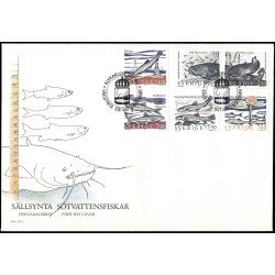 Suecia Sweden SPD FDC 1631/36 1991 Fauna Peces raros de agua dulce Sobre primer día Suecia Sweden SPD FDC 1631/36 1991 Fauna Peces raros de agua dulce Sobre primer día