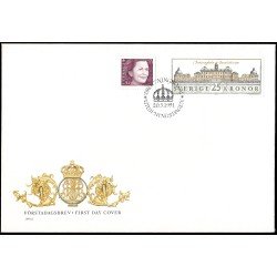 Suecia Sweden SPD FDC 1643/44 1991 Reina Silvia Palacio de Drottningholm Sobre primer día Suecia Sweden SPD FDC 1643/44 1991 Reina Silvia Palacio de Drottningholm Sobre primer día