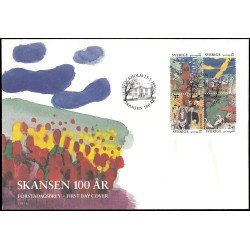 Suecia Sweden SPD FDC 1645/48 1991 Centenario del Museo Skansen de Estocolmo Sobre primer día Suecia Sweden SPD FDC 1645/48 1991 Centenario del Museo Skansen de Estocolmo Sobre primer día