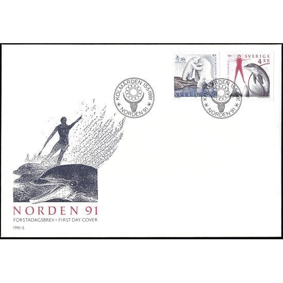 Suecia Sweden SPD FDC 1649/50 1991 Nórdico 91 25 aniv. del zoo de Kolmarden Sobre primer día Suecia Sweden SPD FDC 1649/50 1991 Nórdico 91 25 aniv. del zoo de Kolmarden Sobre primer día